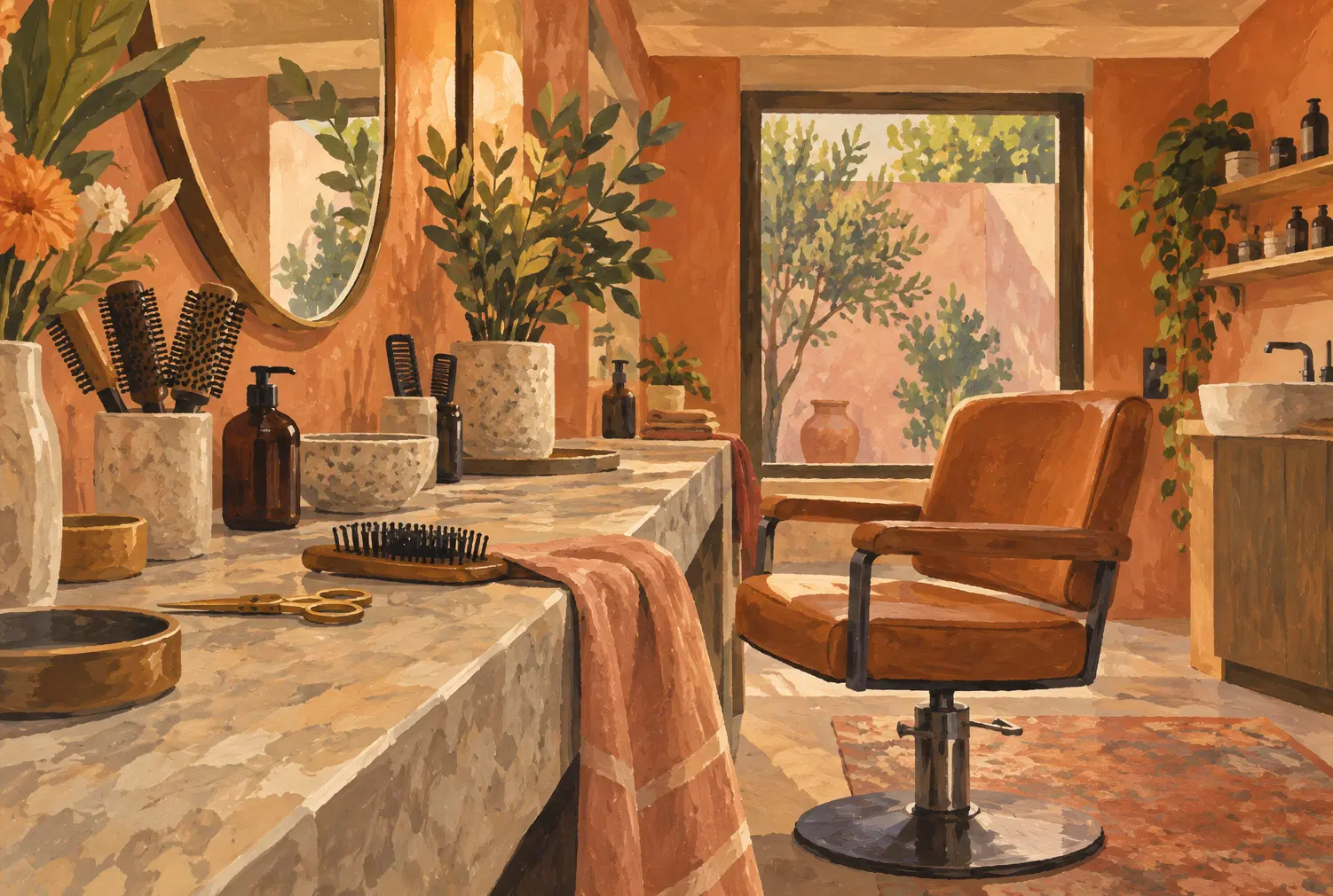 Illustration of beauty businesses and their working space